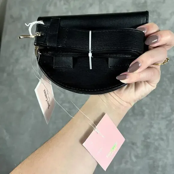 Juicy Couture Y2K Black Bling Belt Bag Fanny Pack Festival NWT - Picture 4 of 7